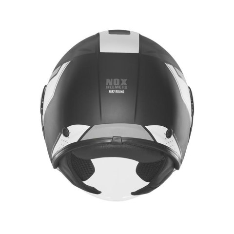 NOX KASK OTWARTY JET Z BLENDĄ N182 ROUND KOLOR CZARNY MAT/SREBRNY ROZMIAR S