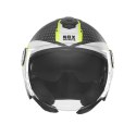 NOX KASK OTWARTY JET Z BLENDĄ N182 ROUND KOLOR CZARNY MAT/ŻÓŁTY FLUO ROZMIAR S