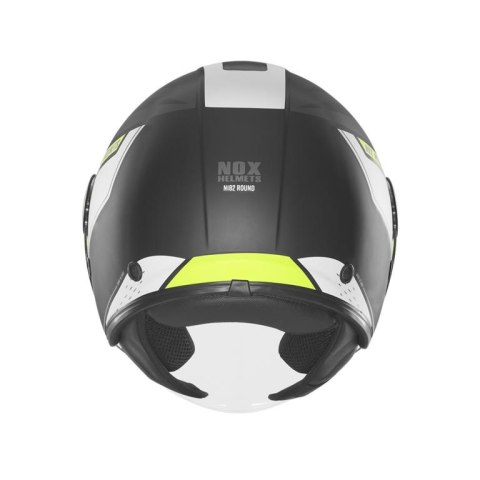 NOX KASK OTWARTY JET Z BLENDĄ N182 ROUND KOLOR CZARNY MAT/ŻÓŁTY FLUO ROZMIAR S