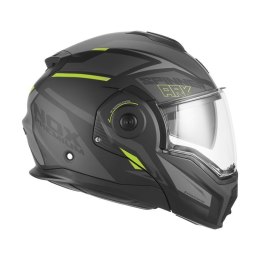 NOX PREMIUM KASK SZCZĘKOWY FLIP-BACK (SZCZĘKA DO TYŁU) Z BLENDĄ SPINNER ARK KOLOR CZARNY MAT/ŻÓLTY FLUO ROZMIAR L