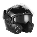 NOX PREMIUM KASK SZCZĘKOWY FLIP-BACK (SZCZĘKA DO TYŁU) Z BLENDĄ SPINNER KOLOR CZARNY ROZMIAR L