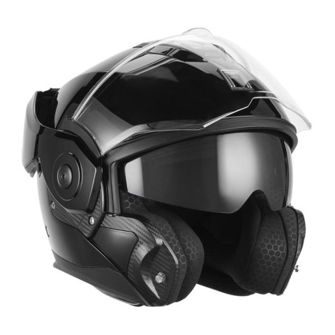 NOX PREMIUM KASK SZCZĘKOWY FLIP-BACK (SZCZĘKA DO TYŁU) Z BLENDĄ SPINNER KOLOR CZARNY ROZMIAR S