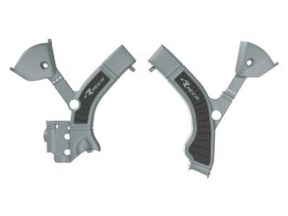 RACETECH (RTECH) 2025/12 OSŁONY RAMY (KOMPLET) BI-MATERIAL SUPER GRIP TRIUMPH TF 250 X / 450 RC '24-'26 KOLOR SZARY / CZARNY