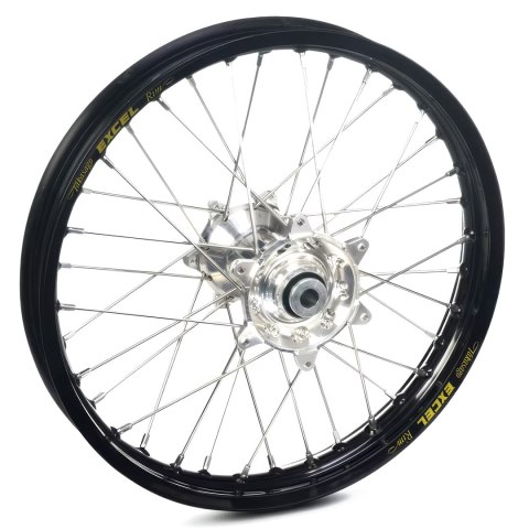 REX WHEELS KOMPLETNE KOŁO TYLNE REX 19 CALI 19 X 2,15 CZARNA FELGA / SREBRNA PIASTA / SREBRNE SZPRYCHY / SREBRNE NYPLE (OŚ 25MM)
