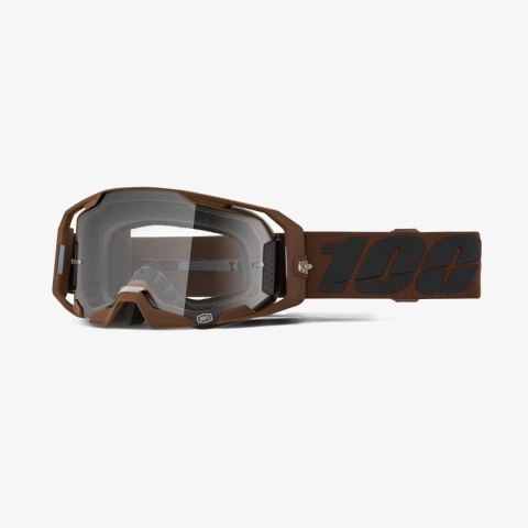100 PROCENT GOGLE ARMATIC SALCEDO - CLEAR LENS - KOLOR BRĄZOWY/CZARNY - SZYBKA PRZEŹROCZYSTA