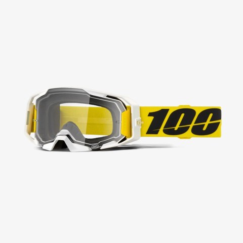 100 PROCENT GOGLE ARMATIC VALERA - CLEAR LENS - KOLOR BIAŁY/ŻÓŁTY - SZYBKA PRZEŹROCZYSTA