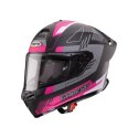 CABERG KASK INTEGRALNY ROXTER COLT KOLOR CZARNY MAT/BIAŁY/FUKSJA (INTENSYWNY ODCIEŃ RÓŻOWEGO) ROZMIAR S
