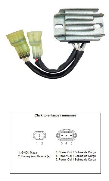 DZE REGULATOR NAPIĘCIA YAMAHA YZ 250FX '15-'19; YZ 450FX '16-'18; WR 250F '15-'19; WR 450F '16-'18 (2GB-81960-00) (SH828AB) (12A