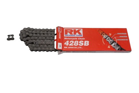 RK ŁAŃCUCH NAPĘDOWY 428SB-132 ZAPINKA (CL) W ZESTAWIE KOLOR STANDARD (POJEMNOŚĆ: DO 135 CCM) (19,1 KN)
