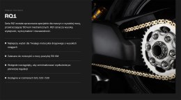 TSUBAKI ŁAŃCUCH NAPĘDOWY 520 RQ1 112 PROFESSIONAL ROAD X-RING CHAIN KOLOR ZŁOTO CZARNY G&B (112 OGNIW, OTWARTY ZAKUWKA W ZESTAWI