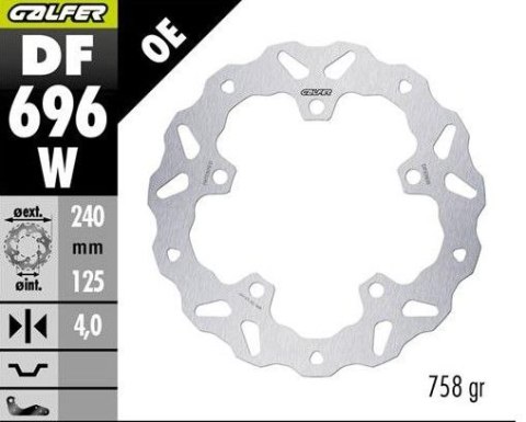 GALFER TARCZA HAMULCOWA TYŁ KTM 390R/X ADVENTURE '25- (WAVE FIXED) (240X125X5MM)