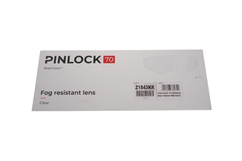 KAPPA SZYBKA WEWNĘTRZNA (WKLEJKA) PIN LOCK ANTIFOG DO KASKÓW KV33, KV51 ORAZ KV52 ( PINLOCK 70 DKS630 )