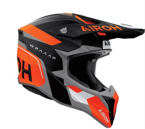 AIROH KASK CROSS / ENDURO / ATV / QUAD WRAAAP CONQUER KOLOR POMARAŃCZOWY/CZARNY/BIAŁY MAT ROZMIAR L