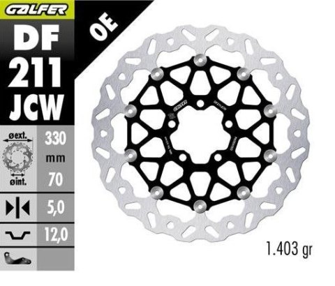 GALFER TARCZA HAMULCOWA PRZÓD KAWASAKI ZX 10R SE '18-; ZX 10RR NINJA '17- (FLOATECH) (330X70X5MM)
