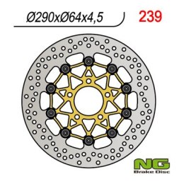 NG TARCZA HAMULCOWA PRZÓD SUZUKI GSX600/750F, GSF600 '95-'04, SV650 '99-'02 (290x64x4,5) PŁYWAJĄCA (ZŁOTY ŚRODEK)