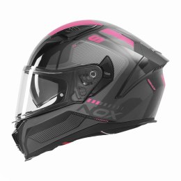 NOX KASK INTEGRALNY (FULL FACE) Z BLENDĄ N402 MENTOR KOLOR CZARNY/RÓŻOWY ROZMIAR L
