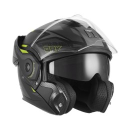 NOX PREMIUM KASK SZCZĘKOWY FLIP-BACK (SZCZĘKA DO TYŁU) Z BLENDĄ SPINNER ARK KOLOR CZARNY MAT/ŻÓLTY FLUO ROZMIAR M