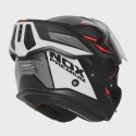 NOX WYPRZEDAŻ PREMIUM KASK SZCZĘKOWY FLIP-BACK (SZCZĘKA DO TYŁU) Z BLENDĄ SPINNER ARK KOLOR CZARNY/BIAŁY/CZERWONY ROZMIAR S
