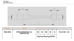 ROYAL RODS KORBOWÓD KTM SXF 250 (SX-F250) '13-'15, EXCF 250 (EXC-F250) '14-'16