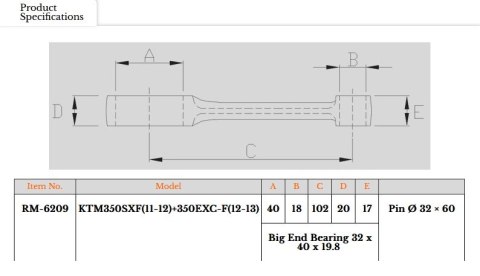 ROYAL RODS KORBOWÓD KTM SXF 350 (SX-F350) '11-'12, EXCF 350 (EXC-F350) '12-'13