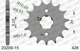 AFAM 2026/04 ZĘBATKA PRZEDNIA 2037 15 HONDA CBR 125 '04-'17, XLR 125 '98-'01, CB 125F '15-'16 (JTF1264.15) (ŁAŃC. 428)