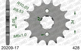 AFAM 2026/04 ZĘBATKA PRZEDNIA 2037 17 HONDA XLR 125 CBR 125 (+2), CLR 125 (JTF1264.17) (ŁAŃC. 428)