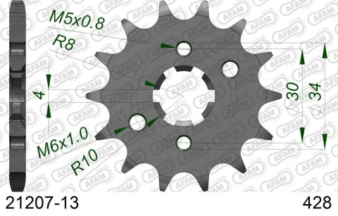 AFAM 2026/04 ZĘBATKA PRZEDNIA 2177 13 YAMAHA YBR 125 '05-'15 XT125R/X '08-'11,TTR125 '00-'15 (JTF548.13) (ŁAŃC. 428)