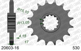 AFAM 2026/04 ZĘBATKA PRZEDNIA 347 16 Z GUMĄ HONDA CBR 1000RR '04-'16, CBF 1000, CBR 900/929/954 (JTF333.16RB) (ŁAŃC. 530)