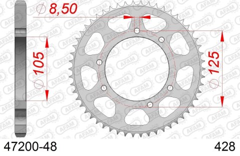 AFAM 2026/04 ZĘBATKA TYLNA 4413 48 YAMAHA XT 125X/SM '05-'09 (JTR1134.48) (ŁAŃC. 428)