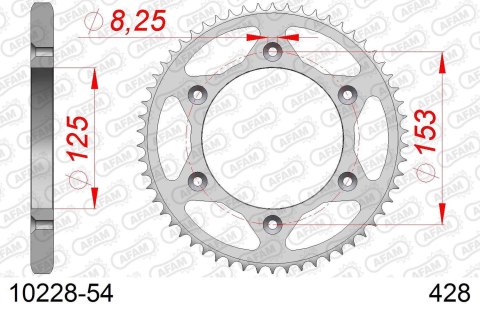 AFAM 2026/04 ZĘBATKA TYLNA 4547 54 HONDA XR 125L '03-'07 (JD19) (JTR1258.54) (ŁAŃC. 428)