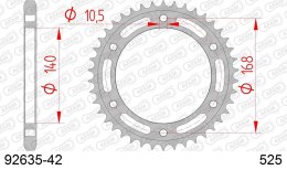 AFAM 2026/04 ZĘBATKA TYLNA 4613 42 BMW F 700 GS '13-'18, F 800 GS '08-'18 NA ŚRUBĘ 10,5MM (JTR3.42) (ŁAŃC. 525)