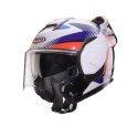 CABERG KASK SZCZĘKOWY FLIP-BACK (SZCZĘKA DO TYŁU) MODEL TRIP LUNAR SOLID KOLOR BIAŁY/NIEBIESKI/CZERWONY ROZMIAR XL (PINLOCK W ZE