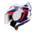 CABERG KASK SZCZĘKOWY FLIP-BACK (SZCZĘKA DO TYŁU) MODEL TRIP LUNAR SOLID KOLOR BIAŁY/NIEBIESKI/CZERWONY ROZMIAR XL (PINLOCK W ZE