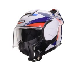 CABERG KASK SZCZĘKOWY FLIP-BACK (SZCZĘKA DO TYŁU) MODEL TRIP LUNAR SOLID KOLOR BIAŁY/NIEBIESKI/CZERWONY ROZMIAR M (PINLOCK W ZES