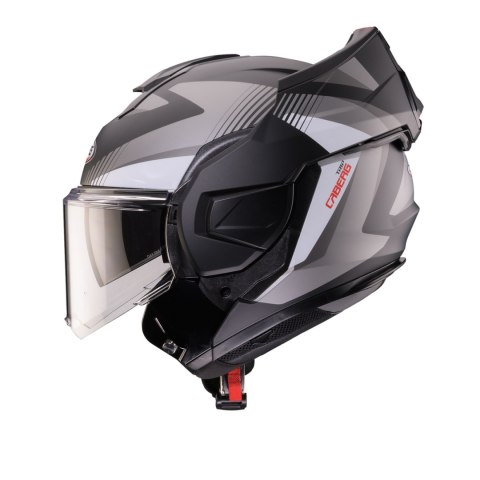 CABERG KASK SZCZĘKOWY FLIP-BACK (SZCZĘKA DO TYŁU) MODEL TRIP LUNAR SOLID KOLOR CZARNY MAT/BIAŁY/SZARY ROZMIAR L (PINLOCK W ZESTA