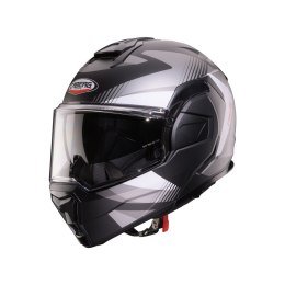 CABERG KASK SZCZĘKOWY FLIP-BACK (SZCZĘKA DO TYŁU) MODEL TRIP LUNAR SOLID KOLOR CZARNY MAT/BIAŁY/SZARY ROZMIAR XXL (PINLOCK W ZES