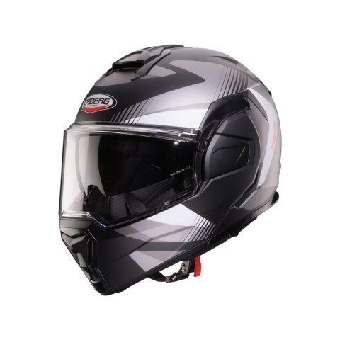 CABERG KASK SZCZĘKOWY FLIP-BACK (SZCZĘKA DO TYŁU) MODEL TRIP LUNAR SOLID KOLOR CZARNY MAT/BIAŁY/SZARY ROZMIAR M (PINLOCK W ZESTA