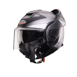 CABERG KASK SZCZĘKOWY FLIP-BACK (SZCZĘKA DO TYŁU) MODEL TRIP LUNAR SOLID KOLOR CZARNY MAT/BIAŁY/SZARY ROZMIAR M (PINLOCK W ZESTA