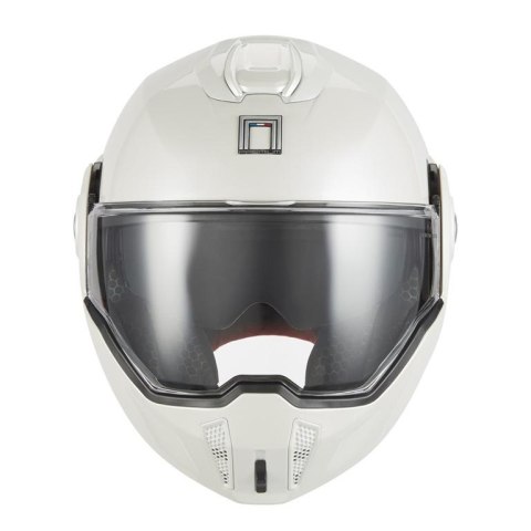 NOX PREMIUM KASK SZCZĘKOWY FLIP-BACK (SZCZĘKA DO TYŁU) Z BLENDĄ SPINNER KOLOR BIAŁY POŁYSK ROZMIAR XXL