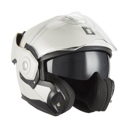 NOX PREMIUM KASK SZCZĘKOWY FLIP-BACK (SZCZĘKA DO TYŁU) Z BLENDĄ SPINNER KOLOR BIAŁY POŁYSK ROZMIAR S