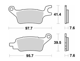 SBS KLOCKI HAMULCOWE KH... STREET STANDART CERAMIC PASUJE DO: YAMAHA CYGNUS RAY-ZR 125 '23-'25 , PRZÓD