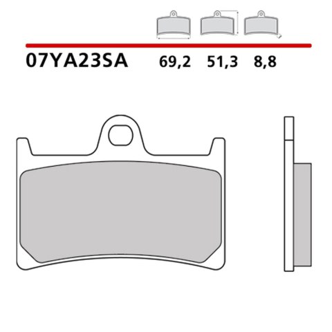 BREMBO KLOCKI HAMULCOWE KH252 / KH380 ROAD SINTER SA (SPIEK METALICZNY) (ECE R90)