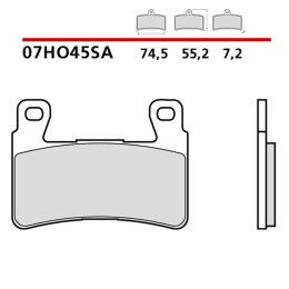 BREMBO 2026/05 KLOCKI HAMULCOWE KH265 / KH296 SINTER SA (SPIEK METALICZNY) PRZÓD (ECE R90)