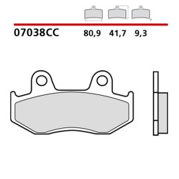 BREMBO 2026/05 KLOCKI HAMULCOWE KH323 SCOOTER CARBON CERAMIC CC (PÓŁMETALICZNE) PRZÓD/TYŁ (ECE R90)