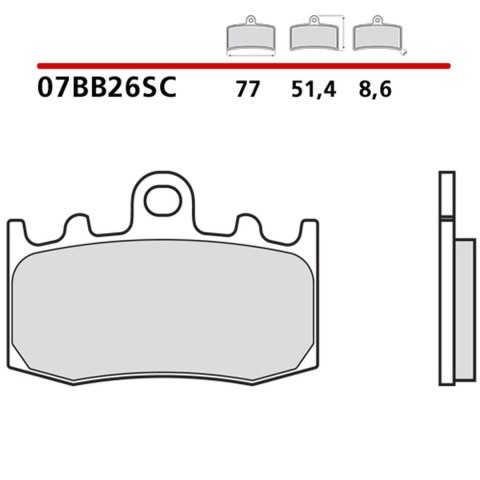BREMBO 2026/05 KLOCKI HAMULCOWE KH335 SINTER LA (SPIEK METALICZNY) PRZÓD (ECE R90)