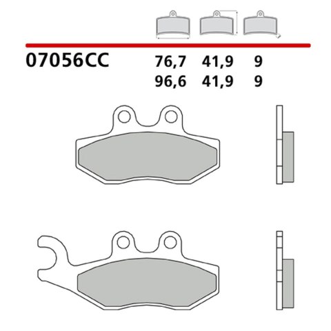 BREMBO 2026/05 KLOCKI HAMULCOWE KH353 SCOOTER CARBON CERAMIC CC (PÓŁMETALICZNE) PRZÓD/TYŁ (ECE R90)