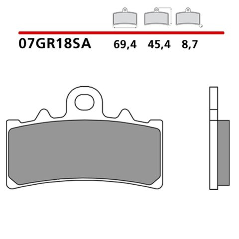 BREMBO 2026/05 KLOCKI HAMULCOWE KH606 SINTER SA (SPIEK METALICZNY) PRZÓD (ECE R90)