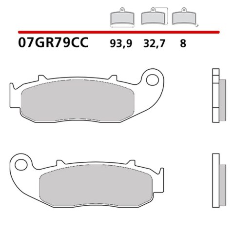 BREMBO 2026/05 KLOCKI HAMULCOWE KH664 CARBON CERAMIC CC (PÓŁMETALICZNE) PRZÓD/TYŁ (ECE R90)