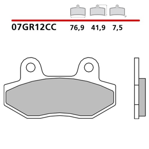 BREMBO 2026/05 KLOCKI HAMULCOWE KH86 CARBON CERAMIC CC (PÓŁMETALICZNE) PRZÓD/TYŁ (ECE R90)