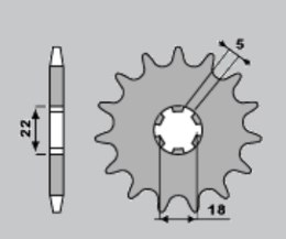 CHT WYPRZEDAŻ ZĘBATKA PRZEDNIA 423 13 KAWASAKI KX 125 '94-'08 (JTF1445.13) (A4250416150) (ŁAŃC. 520)